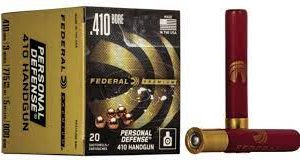 Federal Premium Personal Defense .410 bore 5 Pellet Lead Buckshot Centerfire Pistol Ammunition 500 rounds
