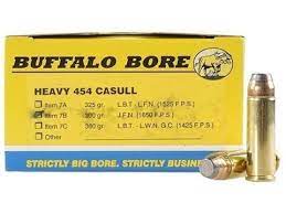 Buffalo Bore Ammunition 454 Casull 300 Grain Jacketed Flat Nose Box of 20