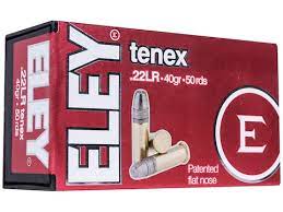 Eley Tenex EPS Ammunition 22 Long Rifle 40 Grain Lead Flat Nose 1000 rounds