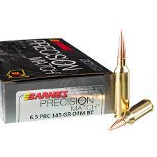 Barnes Precision Match 6.5 PRC 145gr Match Burner OTM BT Rifle Cartridges 500 rounds