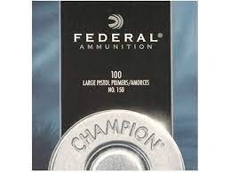 Federal 150 Primers Large Pistol Box of 1000 (10 Trays of 100)