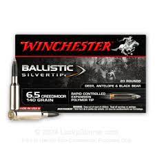 Winchester Ballistic Silvertip Ammunition 6.5 Creedmoor 140 Grain Rapid Controlled Expansion Polymer Tip Box of 20