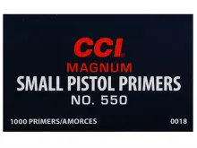 CCI Small Pistol Primers Magnum #550 Box of 1000 (10 Trays of 100)