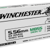 Winchester USA Ammunition 5.56x45mm NATO 62 Grain M855 SS109 Penetrator Full Metal Jacket