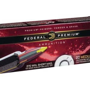 Federal Premium Ammunition 270 Winchester Short Magnum (WSM) 130 Grain Nosler Ballistic Tip 500 rounds