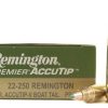 Remington Premier Varmint Ammunition 22-250 Remington 50 Grain AccuTip Boat Tail 250 rounds