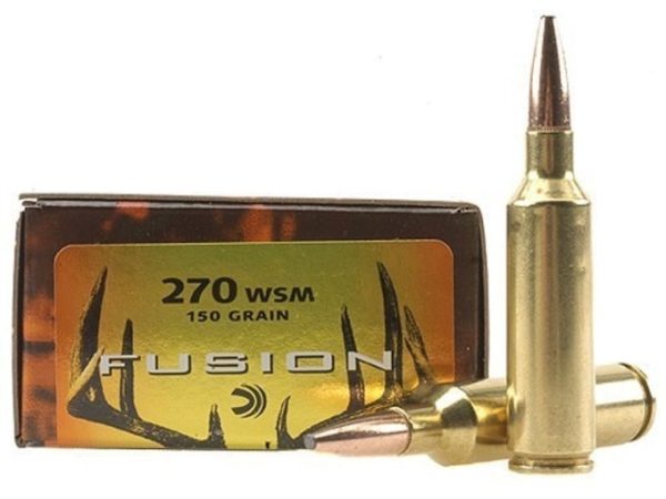 Federal Fusion Ammunition 270 Winchester Short Magnum (WSM) 150 Grain Bonded Spitzer Boat Tail 250 rounds