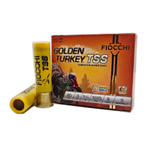 20 Gauge – Fiocchi 3″ Golden Turkey TSS #9 Shot – 5 Rounds