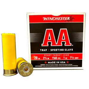 20 Gauge – Winchester AA Heavy Target Load 2-3/4″ 1oz #7.5 Shot – 25 Rounds