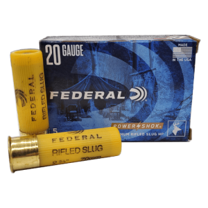 20 Gauge – Federal 2-3/4″ Power-Shok 3/4oz HP RIfled Slug