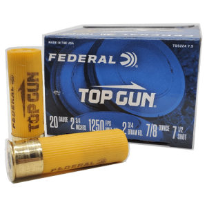 20 Gauge – Federal 2-3/4″ Top Gun 7.5 Shot – 25 Rounds