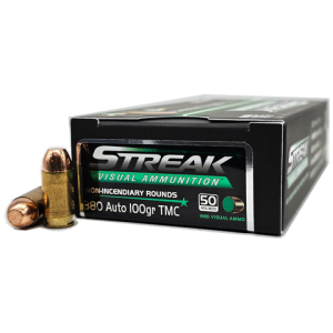 380 Auto – Ammo Inc. Streak 100 Grain TMJ Green Cold Tracer – 50 Rounds