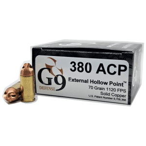 380 Auto – G9 Defense 70 Grain External Hollow Point – 20 Rounds