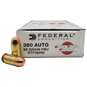 380 Auto – Federal Range Ammo 95 Grain FMJ – 50 Rounds