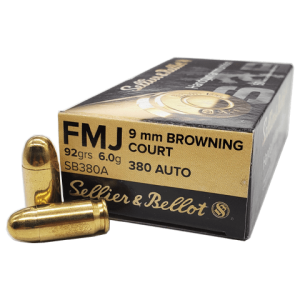 380 Auto – Sellier & Bellot 92 Grain Full Metal Jacket – 50 Rounds