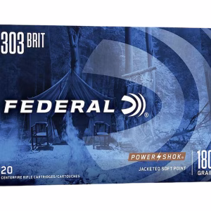 Federal Power-Shok 303 British Ammo 180 Grain Speer Hot-Cor Jacketed Soft Point Box of 20