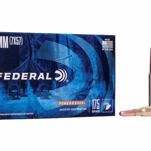 Federal Power-Shok 7x57mm Mauser (7mm Mauser) Ammo 175 Grain Jacketed Soft Point Box of 20