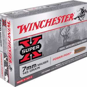 Winchester Super X 7x57mm Mauser (7mm Mauser) Ammo 145 Grain Winchester Power-Point Jacketed Soft Point Box of 20